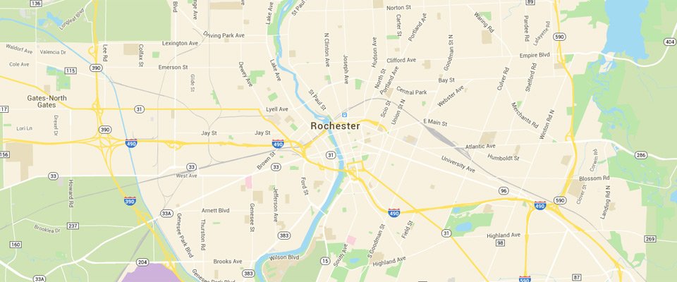 Rochester Dumpster Rental Service Area Map